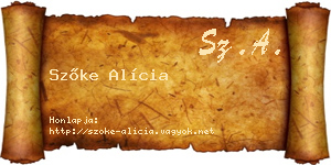 Szőke Alícia névjegykártya